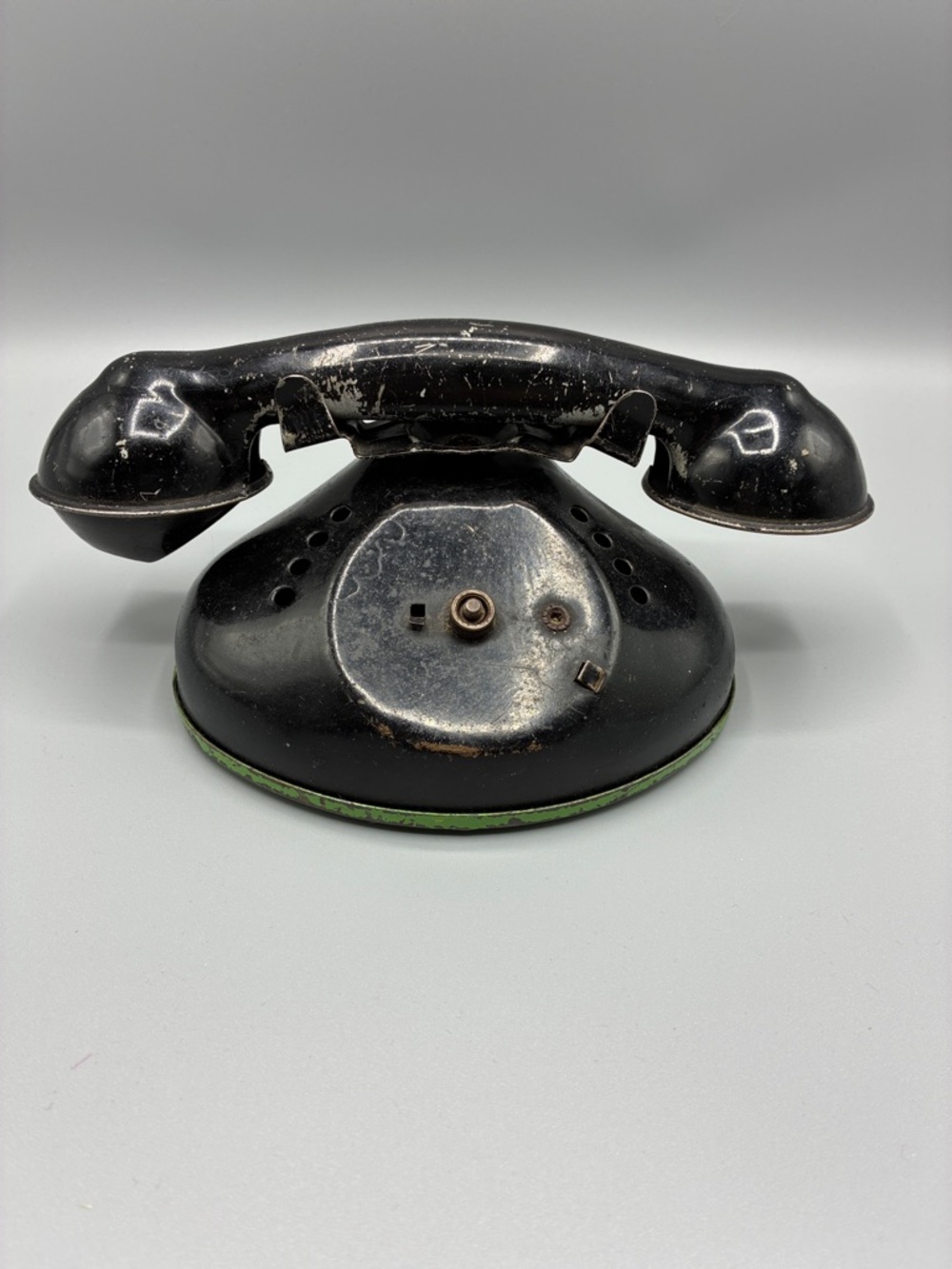 Vintage Black Desk Telephone Toy Rotary Style